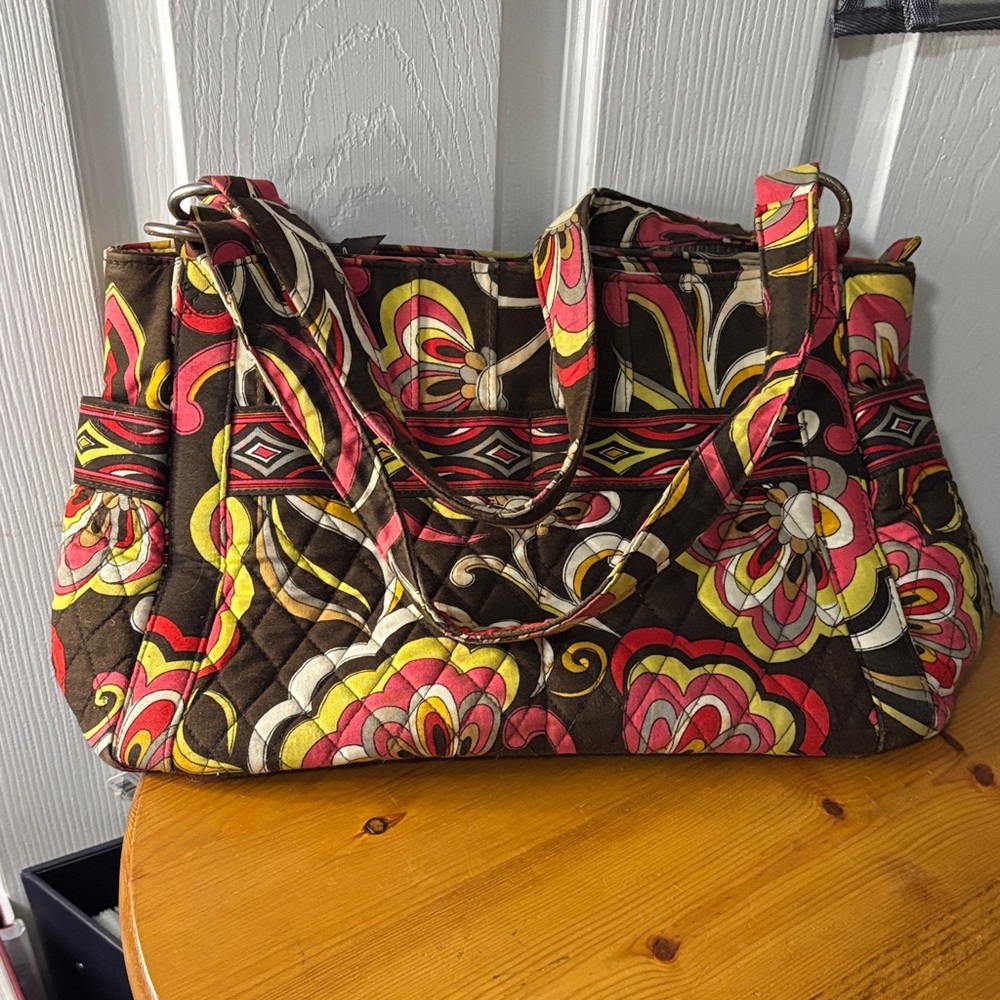 Vera Bradley Stylish Multicolor Autumn Quilted Tote Bag